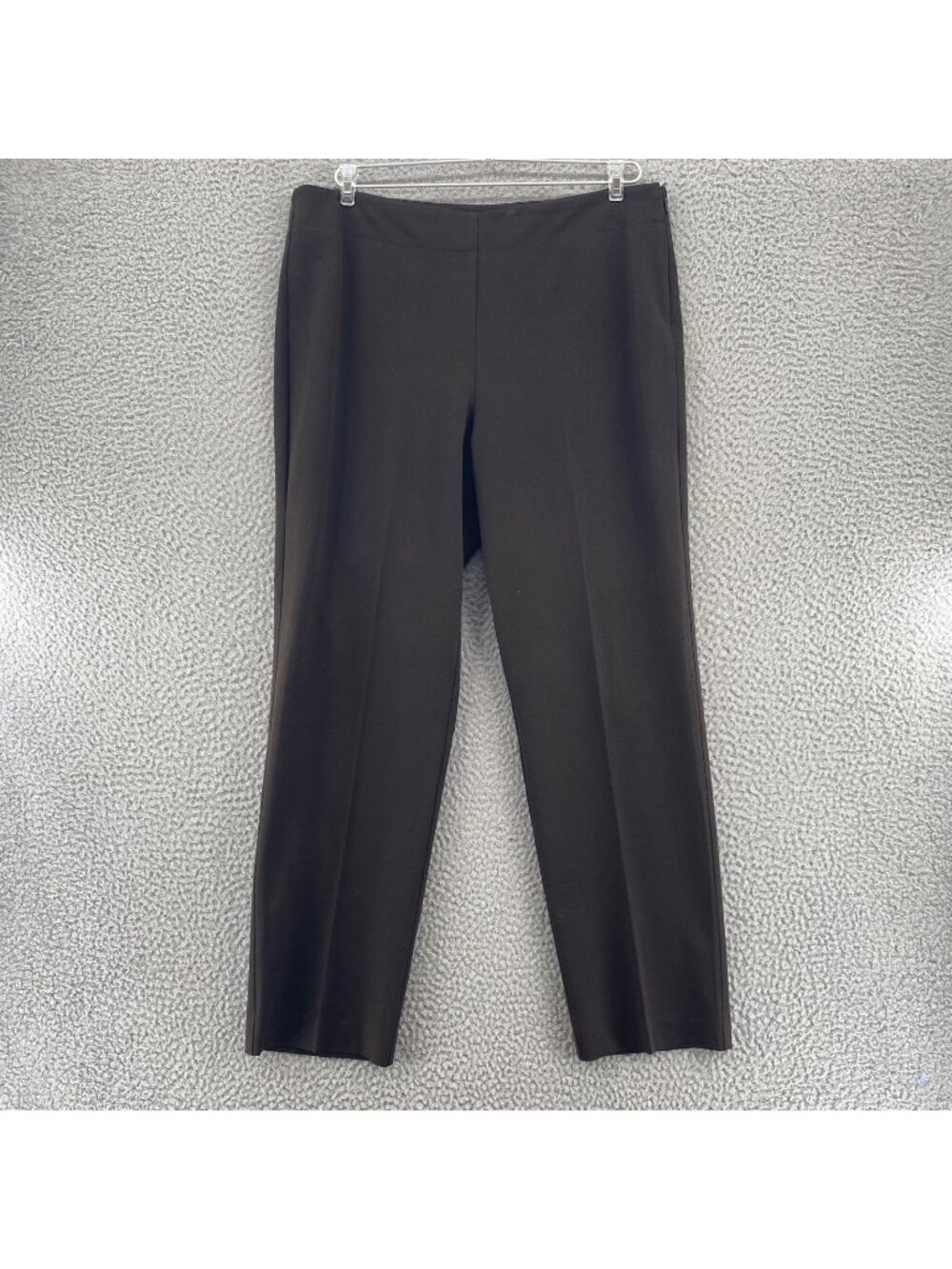 Talbots Pants Womens 12 Petite Brown Classic Side Zip Twill Trousers High Rise
